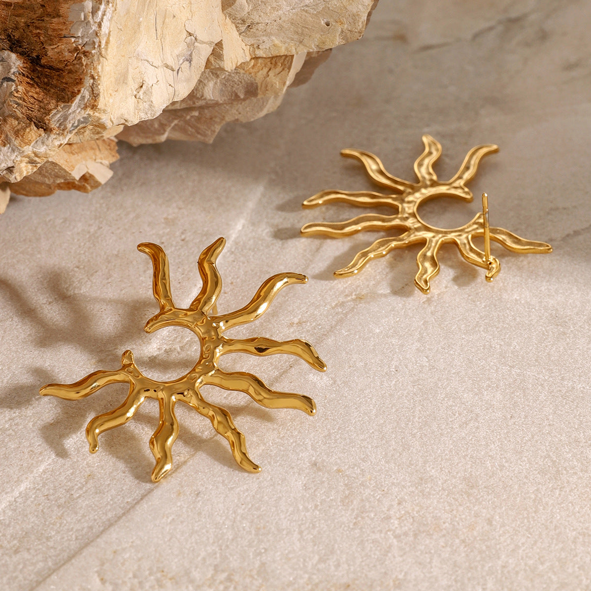 Stainless Steel Sunflower Earrings