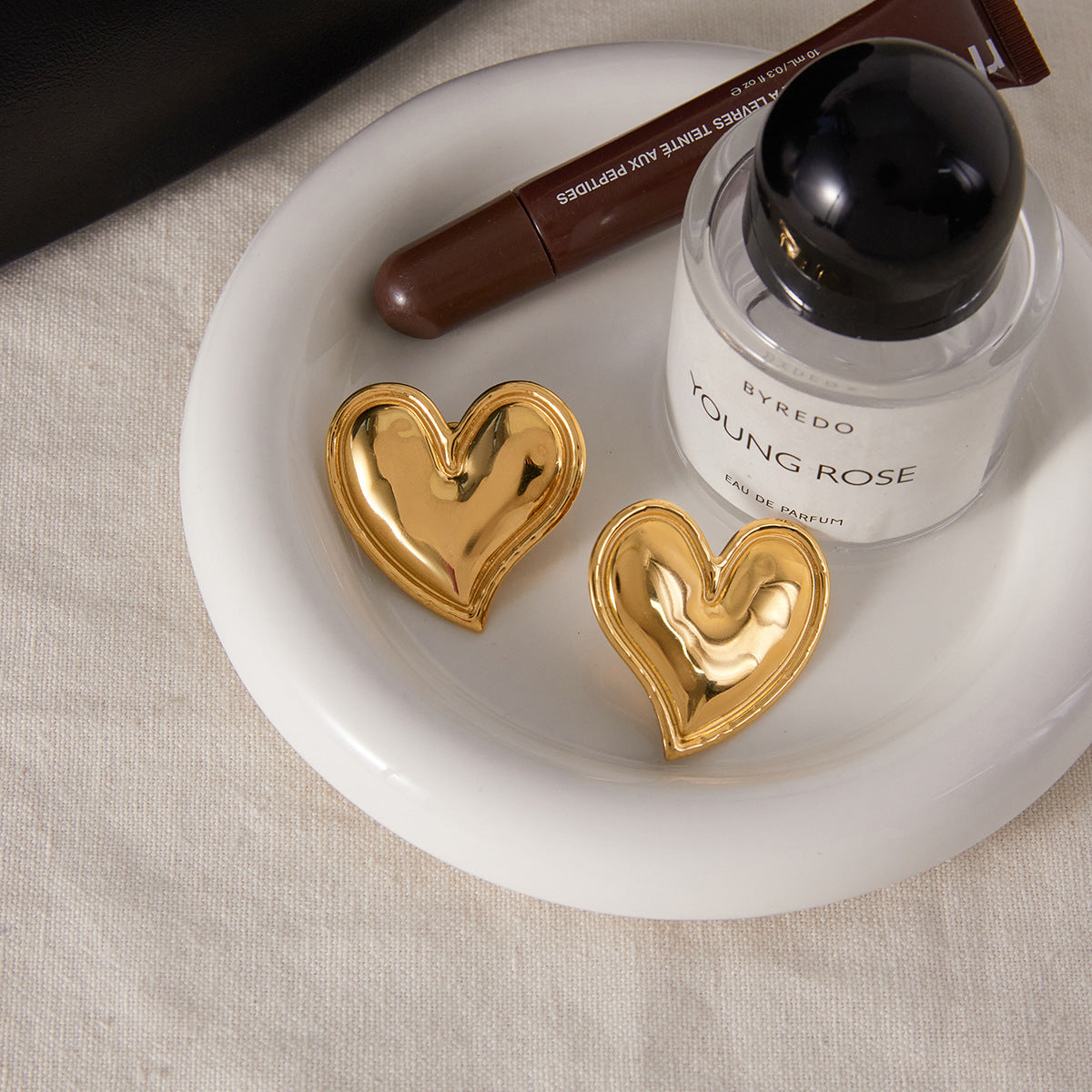 Stainless Steel Heart Stud Earrings