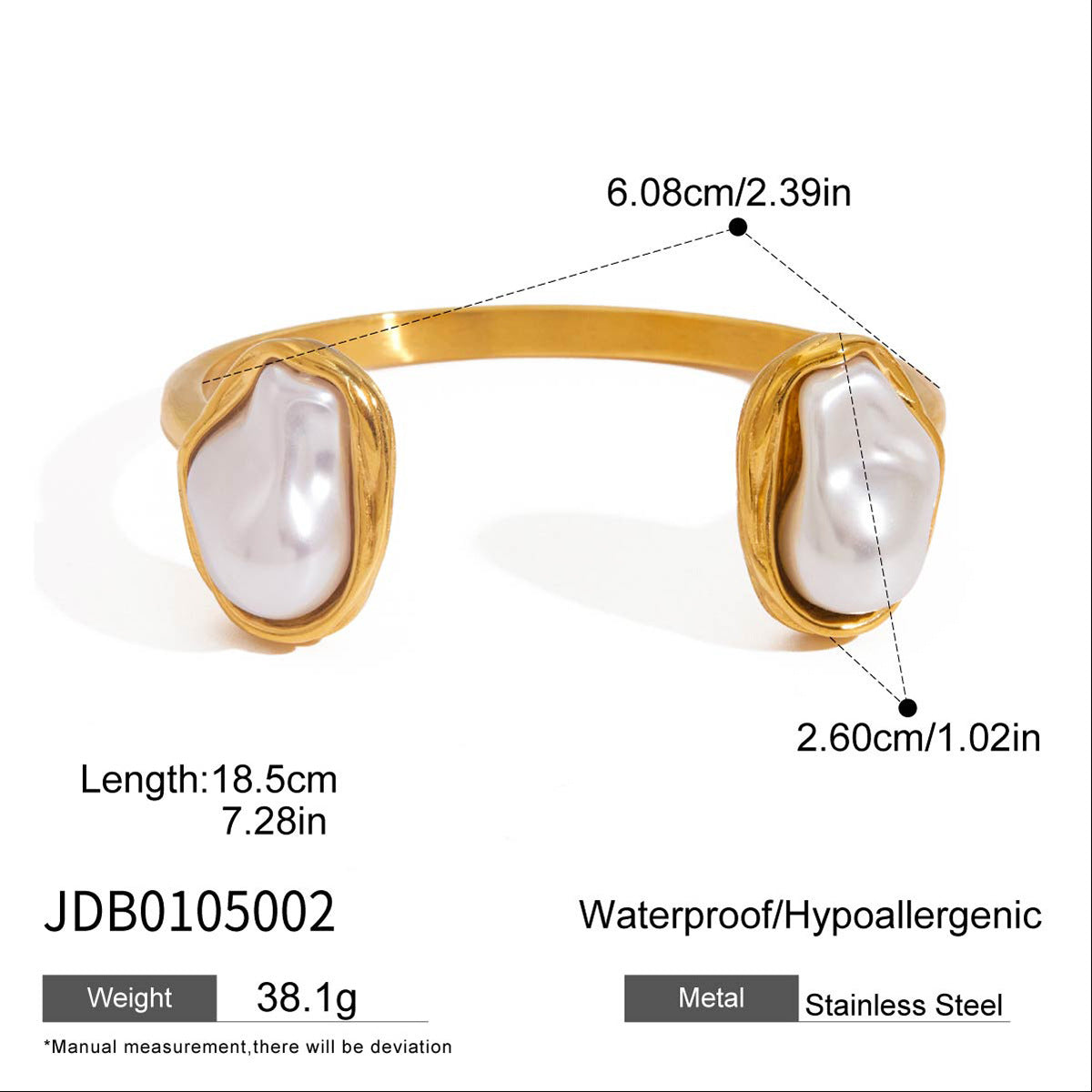 Layered Bracelet Set – Baroque Pearl, Heart Charms, Diamond-Accent Women’s Jewelry