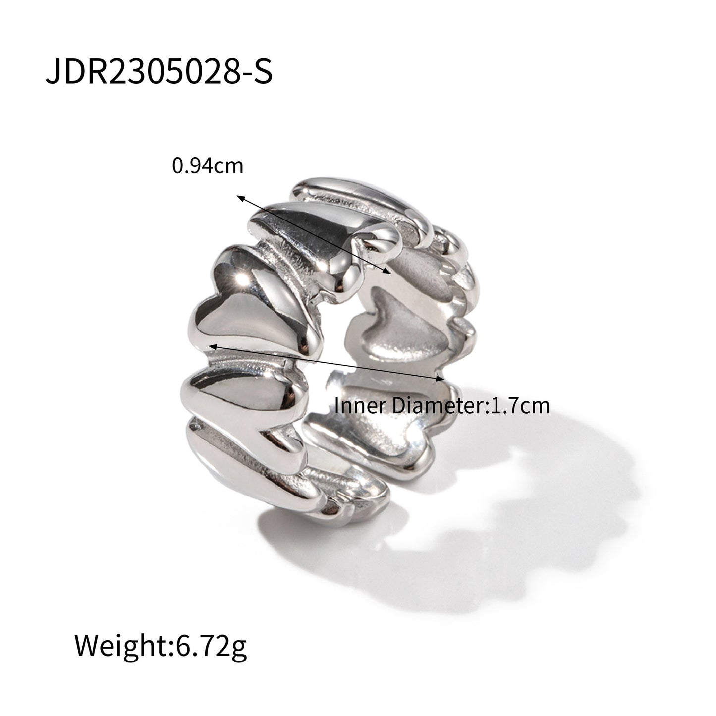 Gold & Silver Stackable Rings – Wide Textured Band, Wave Ring & Geometric Square Ring for Women