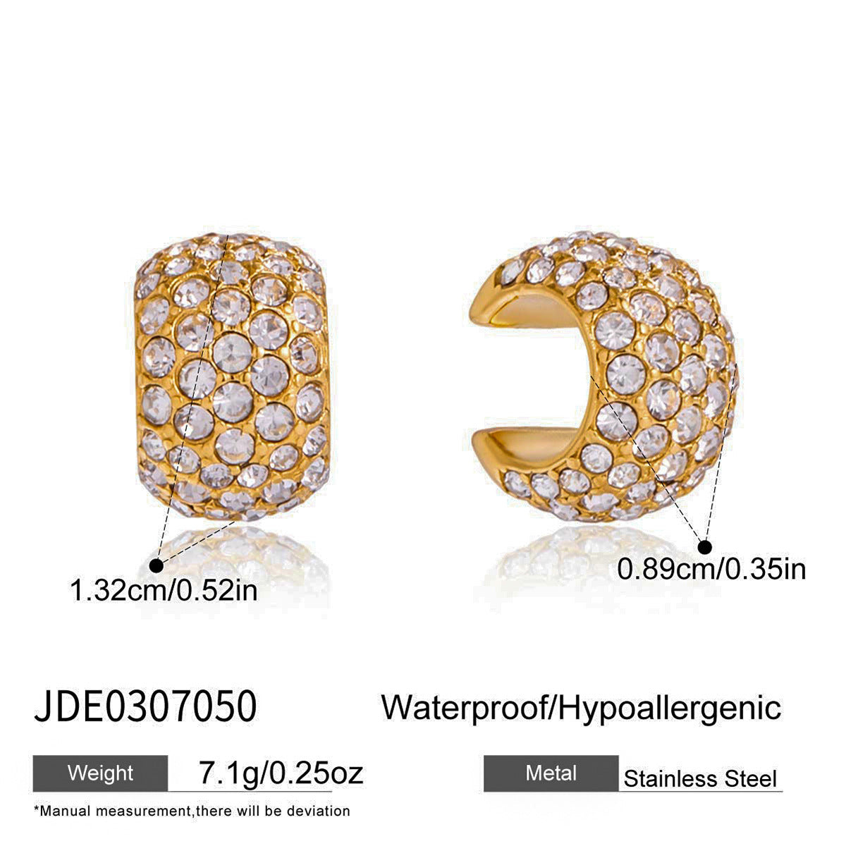 Gold - Plated Hoop Earrings with Dazzling Cubic Zirconia