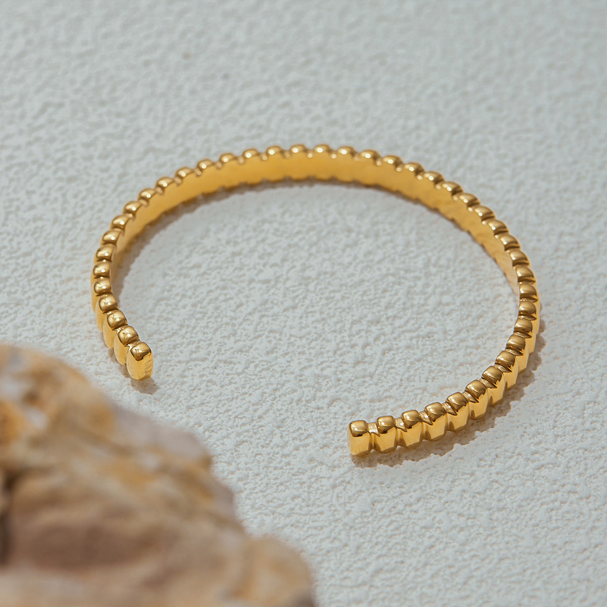 Gold Layered Bracelet Set with Braided, Cuban, Wave, Beaded & Plain Bangles