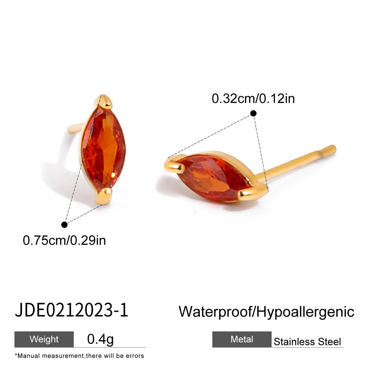 Stainless s Seel Heart-shaped Stud Earring with Cubic Zirconia