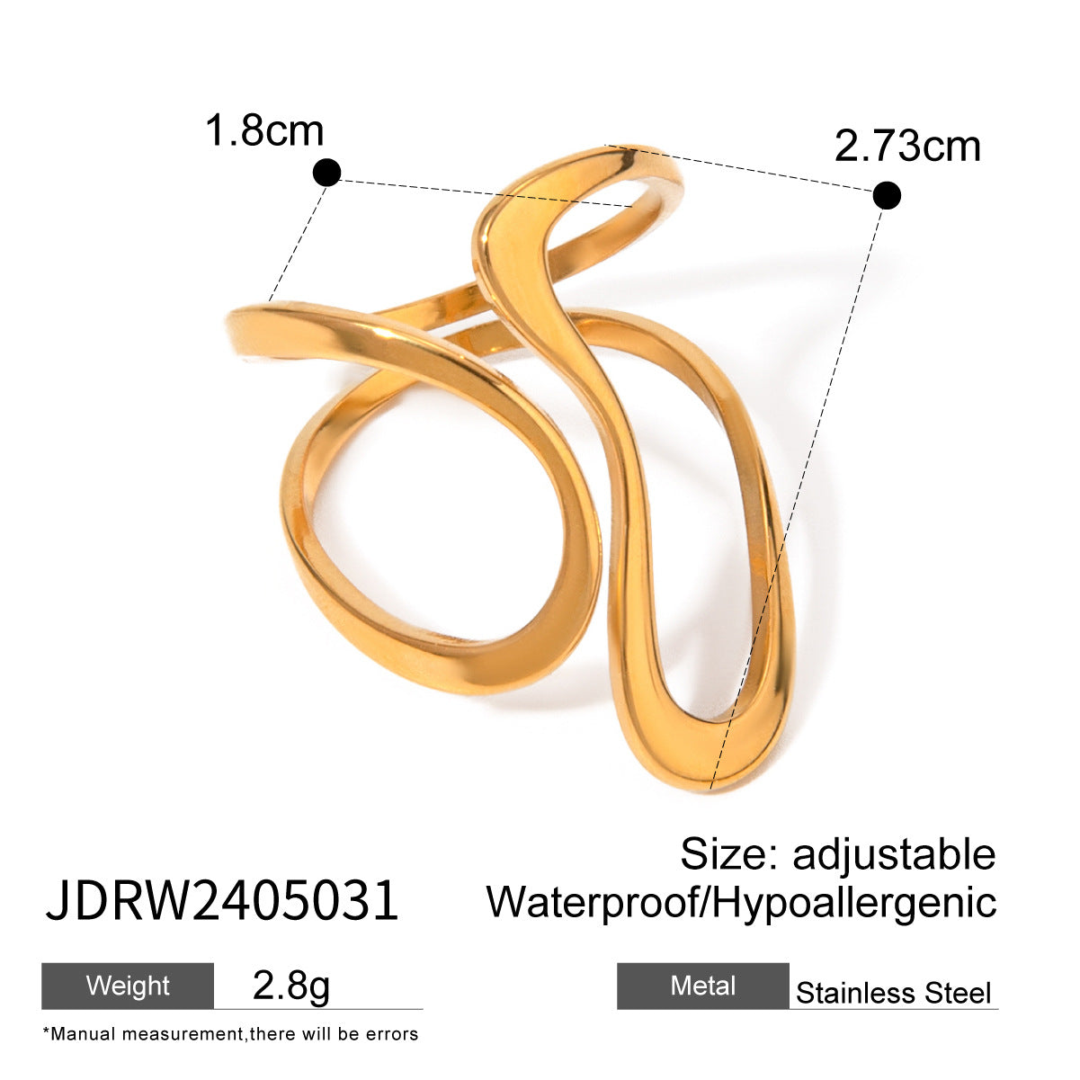Gold-Tone Stainless Steel Ring