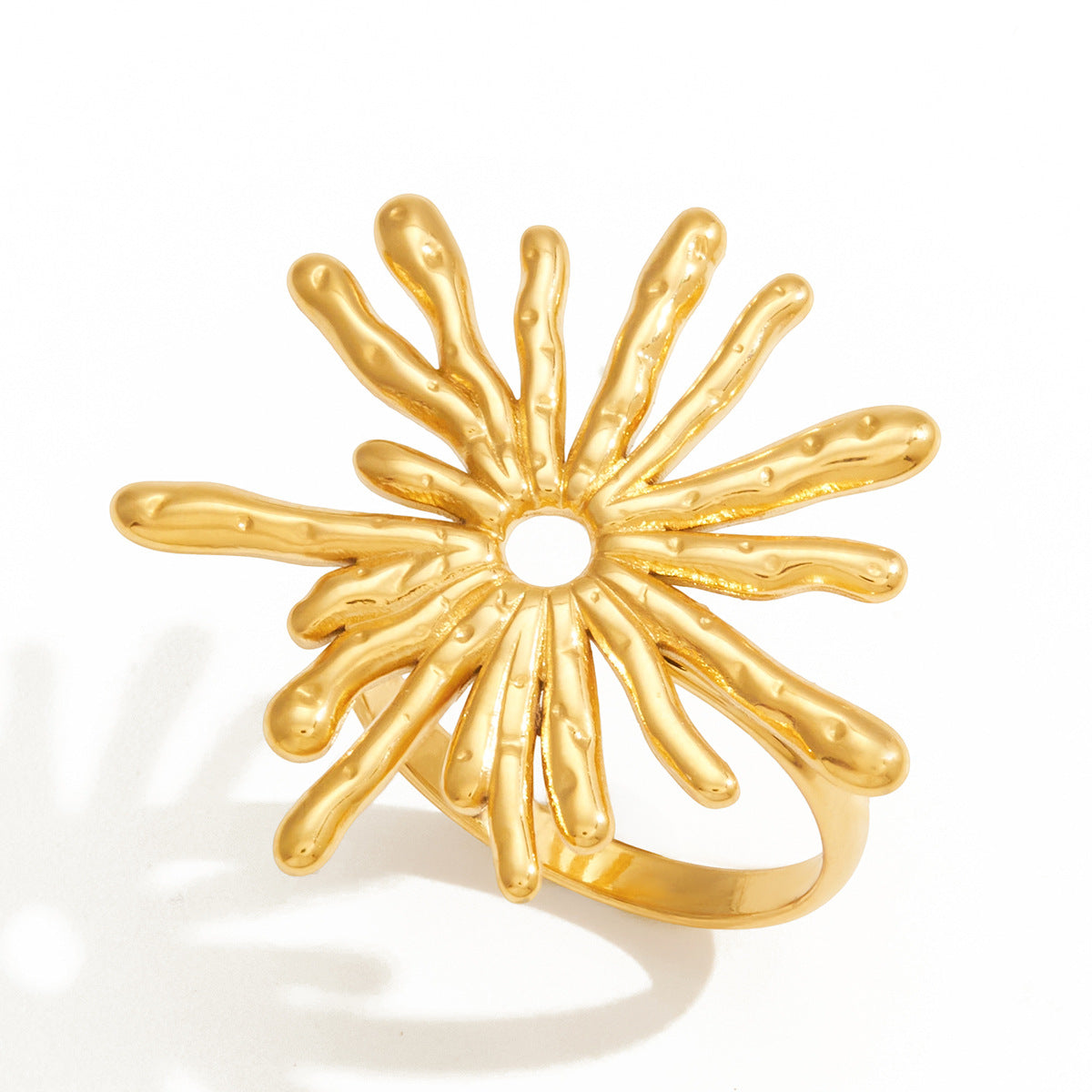 Bohemian Ocean-Inspired Stackable Rings – Star, Snake & Sunflower Designs, Gold-Tone Metal Jewelry for Women