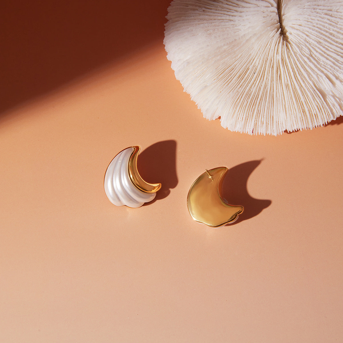 Titanium Steel Resin Pearl Earrings