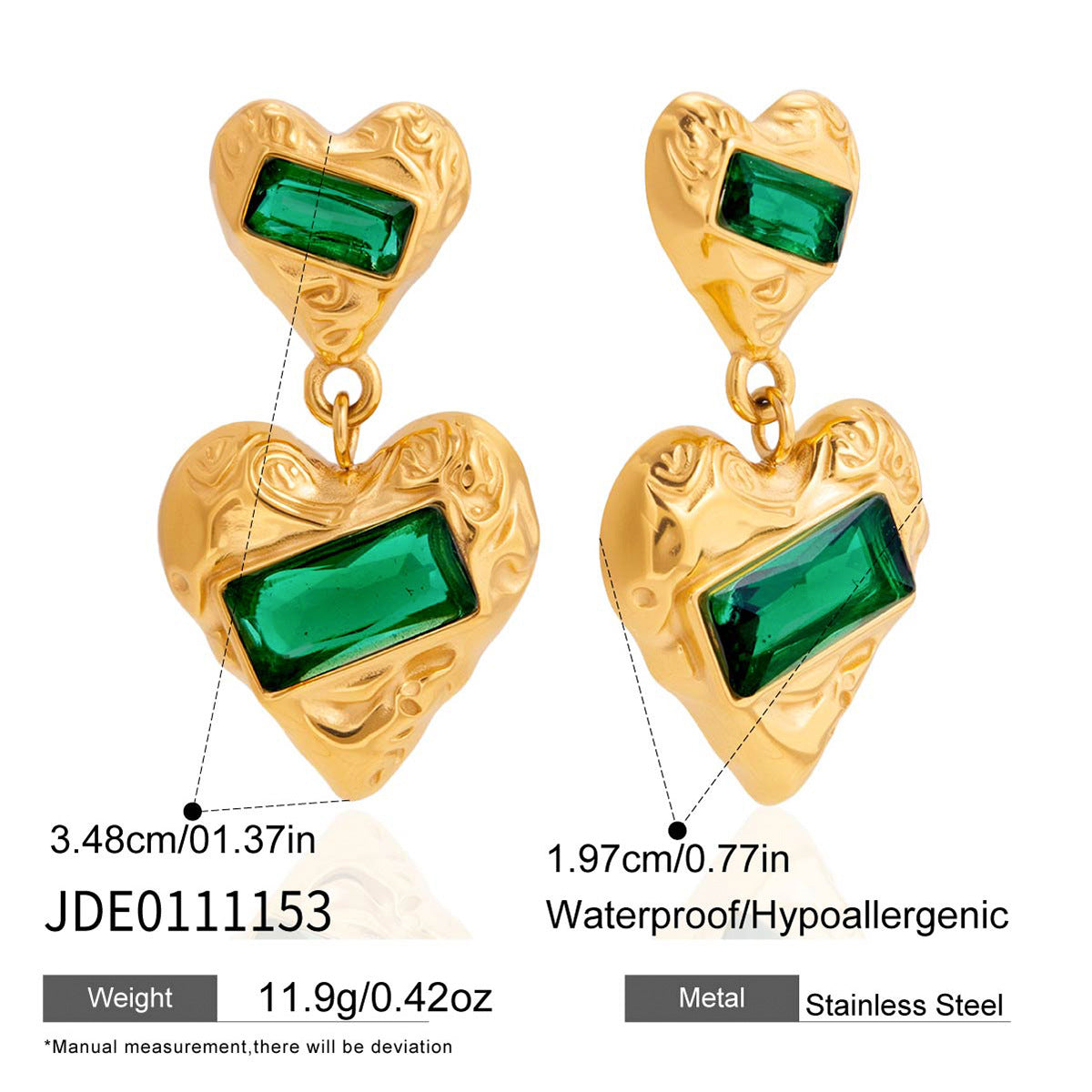 Stainless Steel Heart Earrings