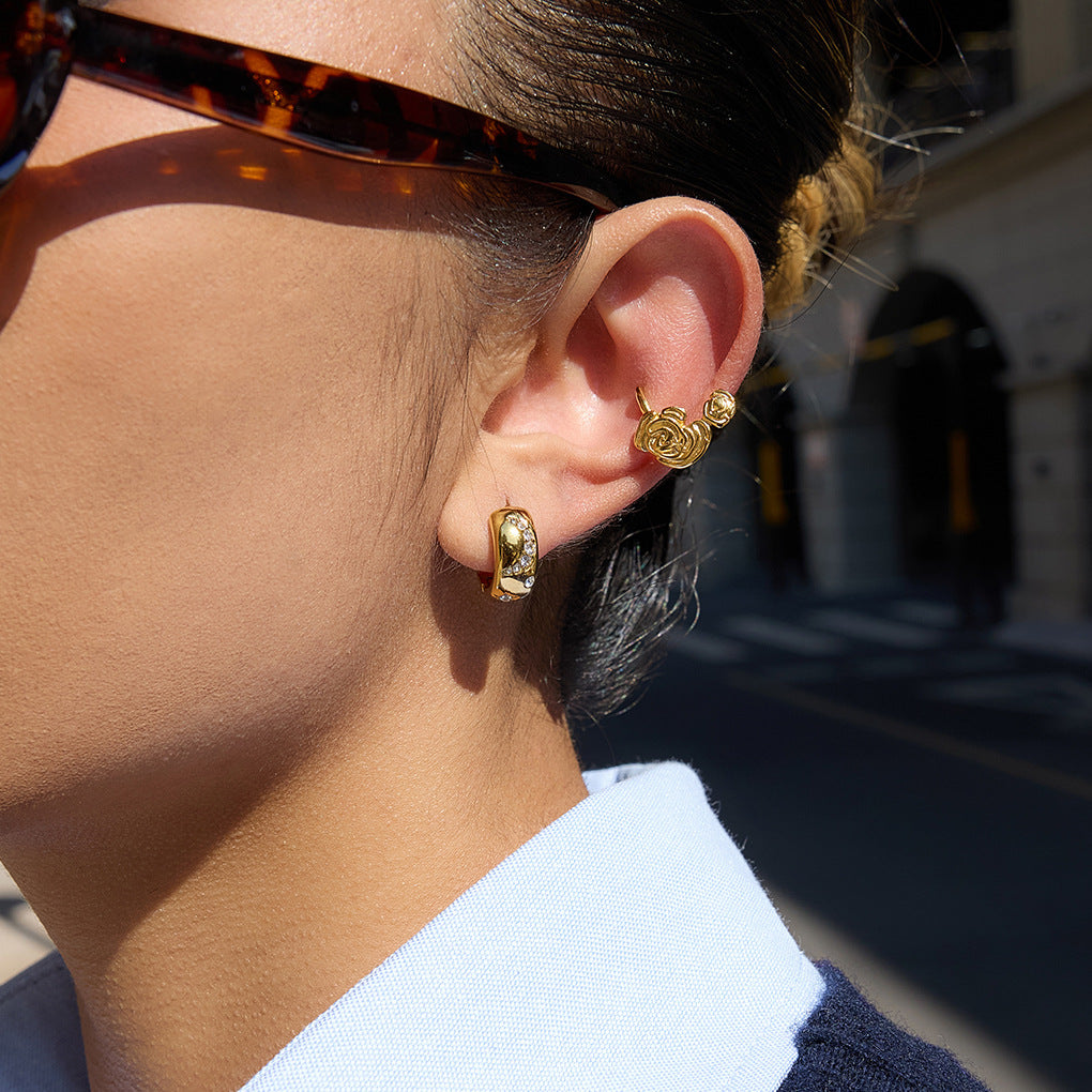 Stainless Steel Heart Earrings for Valentine's Day