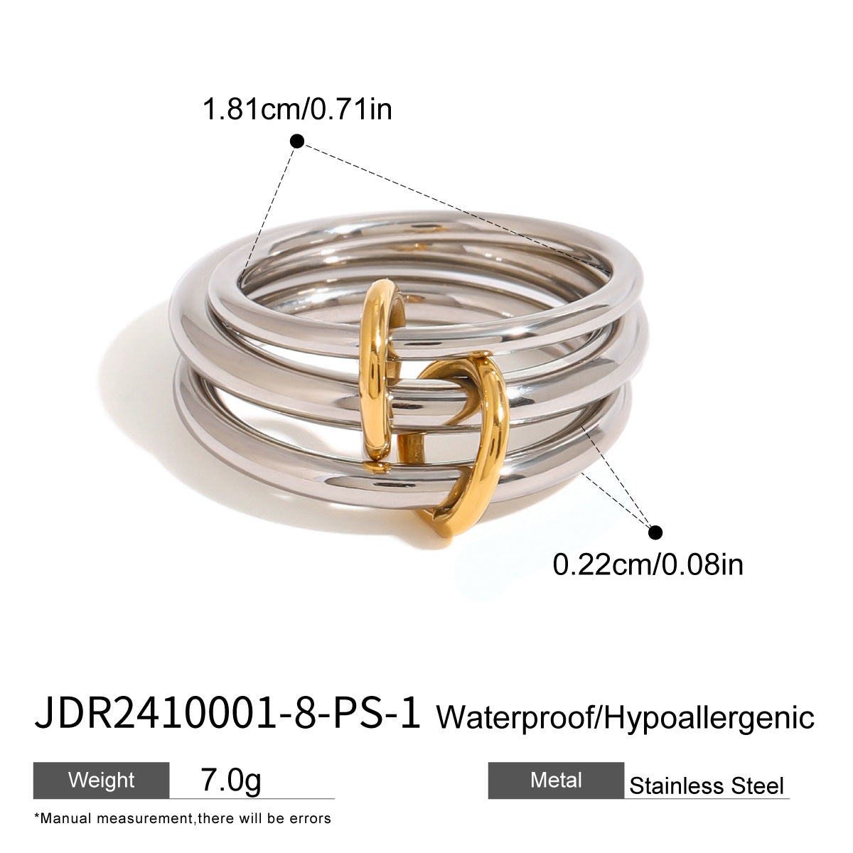 Gold-Tone Multi-Ring Set – Pearl, Zirconia, Stackable Fashion Rings for Women
