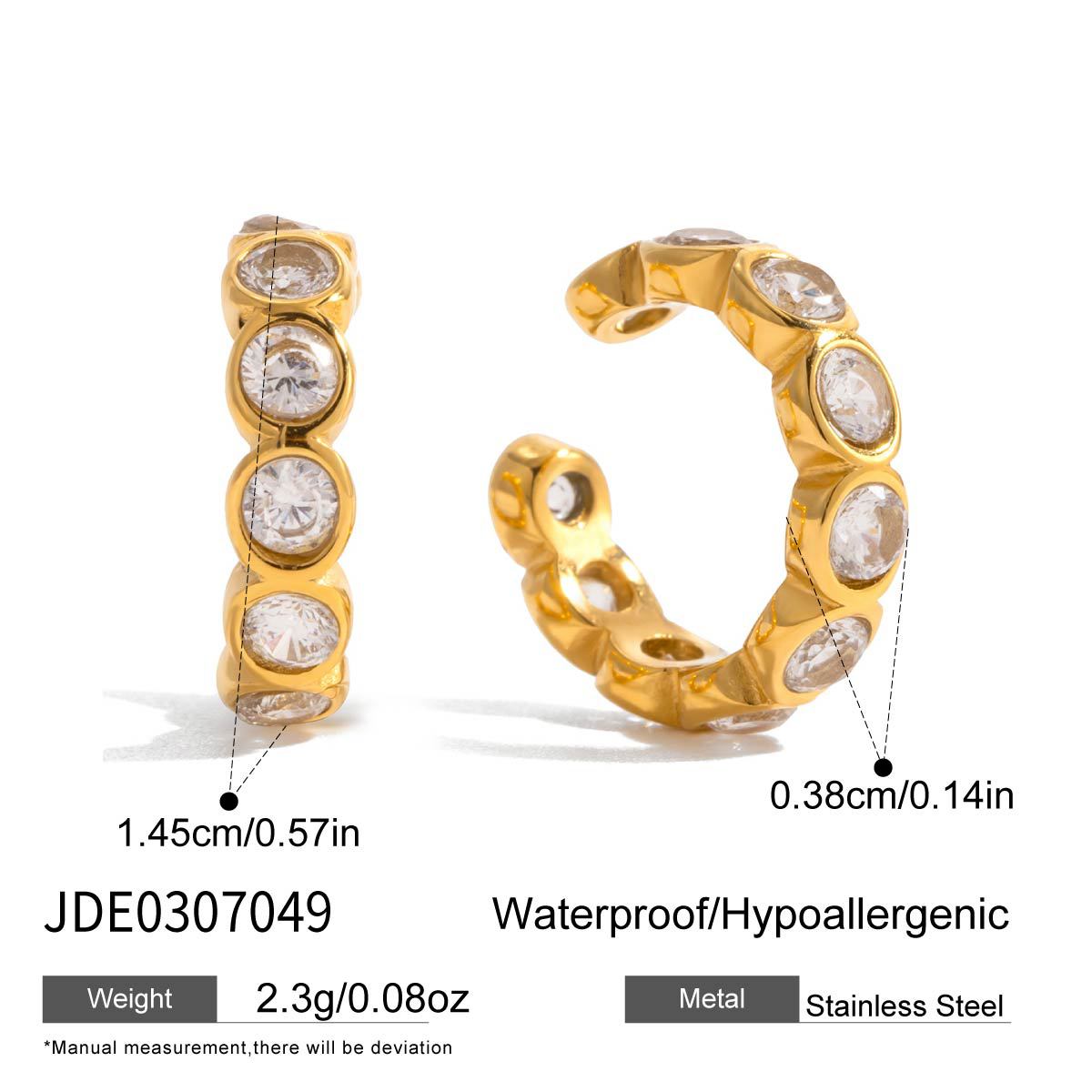 Gold - Plated Hoop Earrings with Dazzling Cubic Zirconia