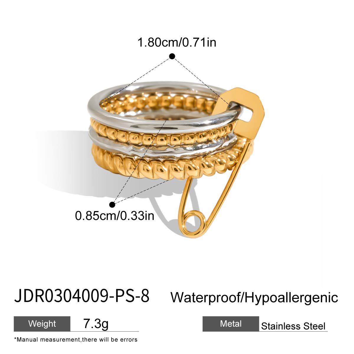 Gold-Tone Multi-Ring Set – Pearl, Zirconia, Stackable Fashion Rings for Women