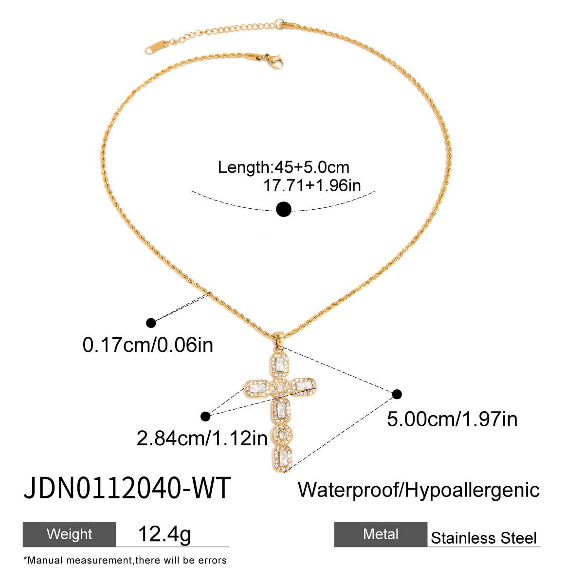 Elegant Titanium Necklace with cz Stones