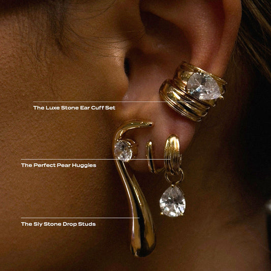 Teardrop Zirconium Titanium Steel Earrings