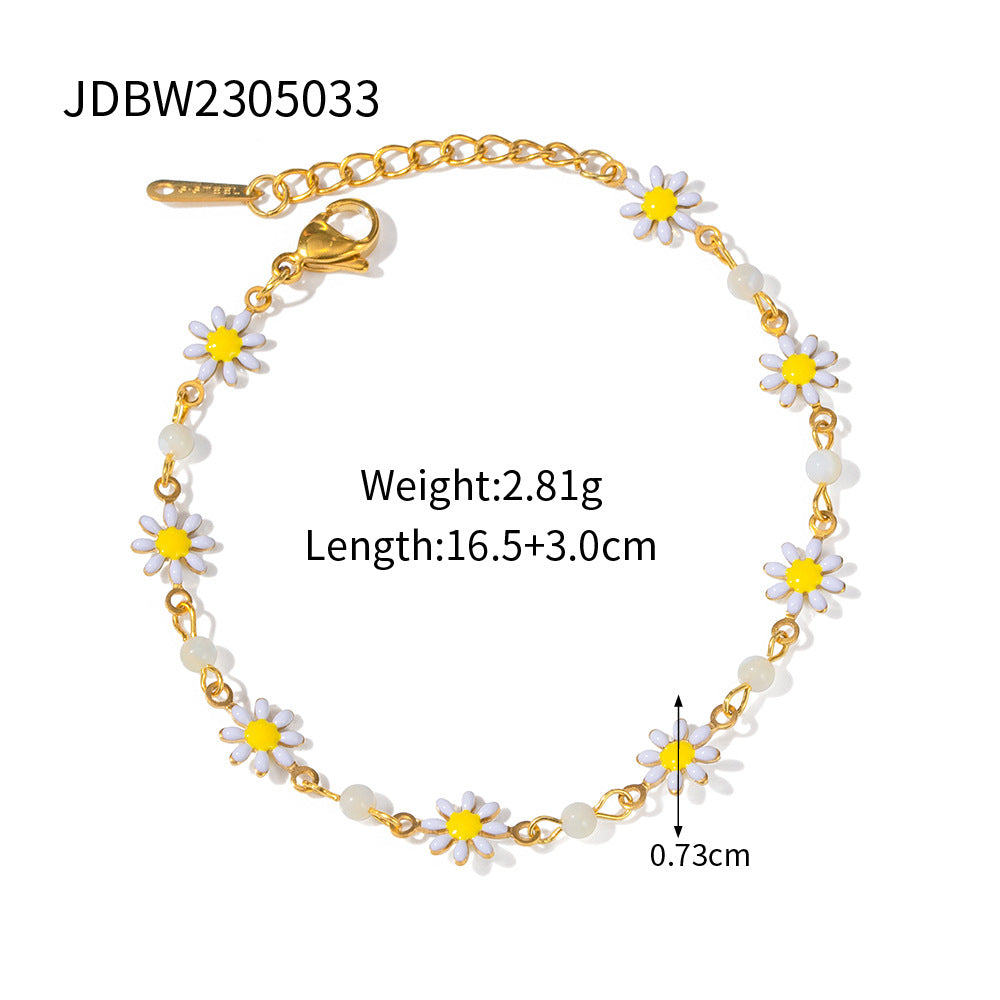 Layered Bracelet Set with Starfish, Seashell & Green Gemstones – Beach Resort Style