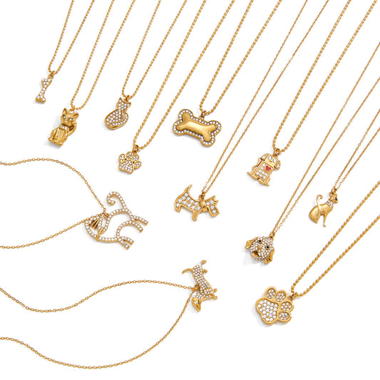Forever With My Pet Necklace | 18K Gold Plated Cat & Dog Pendant Jewelry Gift