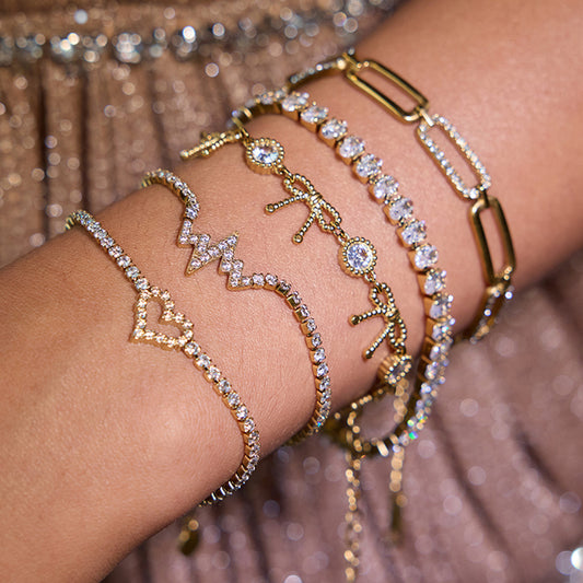 Sparkling Crystal - Embellished Stacked Bracelets