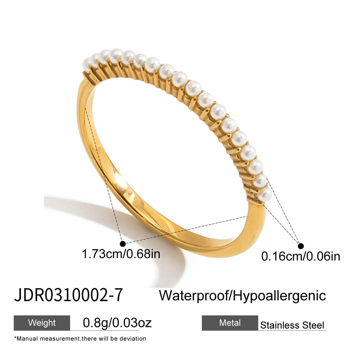 Vintage Pearl & Leaf Ring Set – Baroque Pearl, Open Band, Romantic Gold-Tone Jewelry for Women