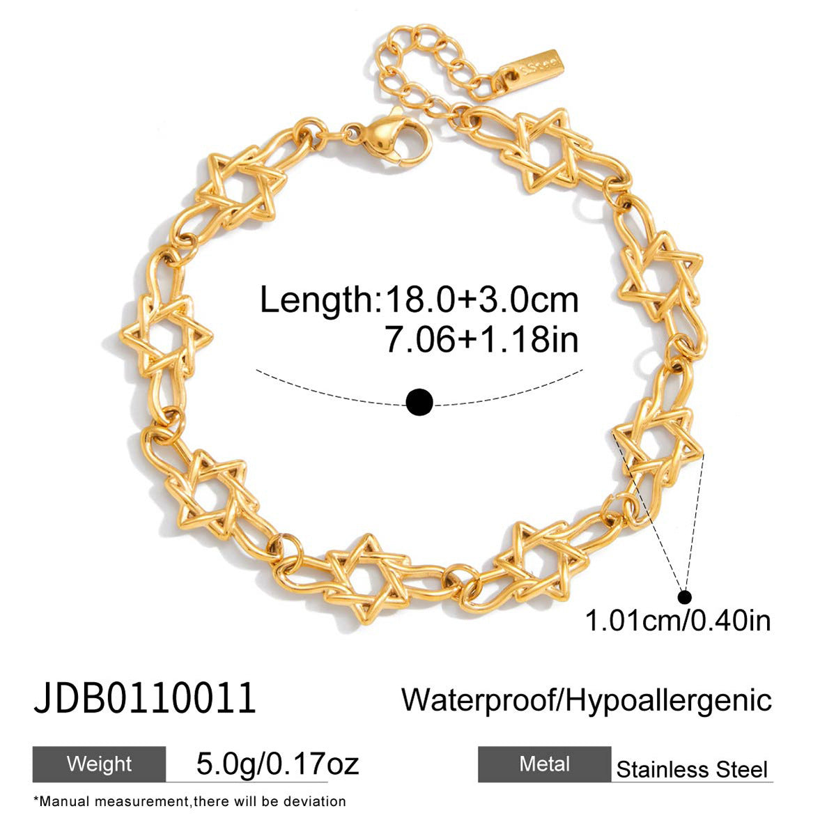Gold Layered Chain Bracelet Set – Crystal Heart Pendant Bracelet for Women