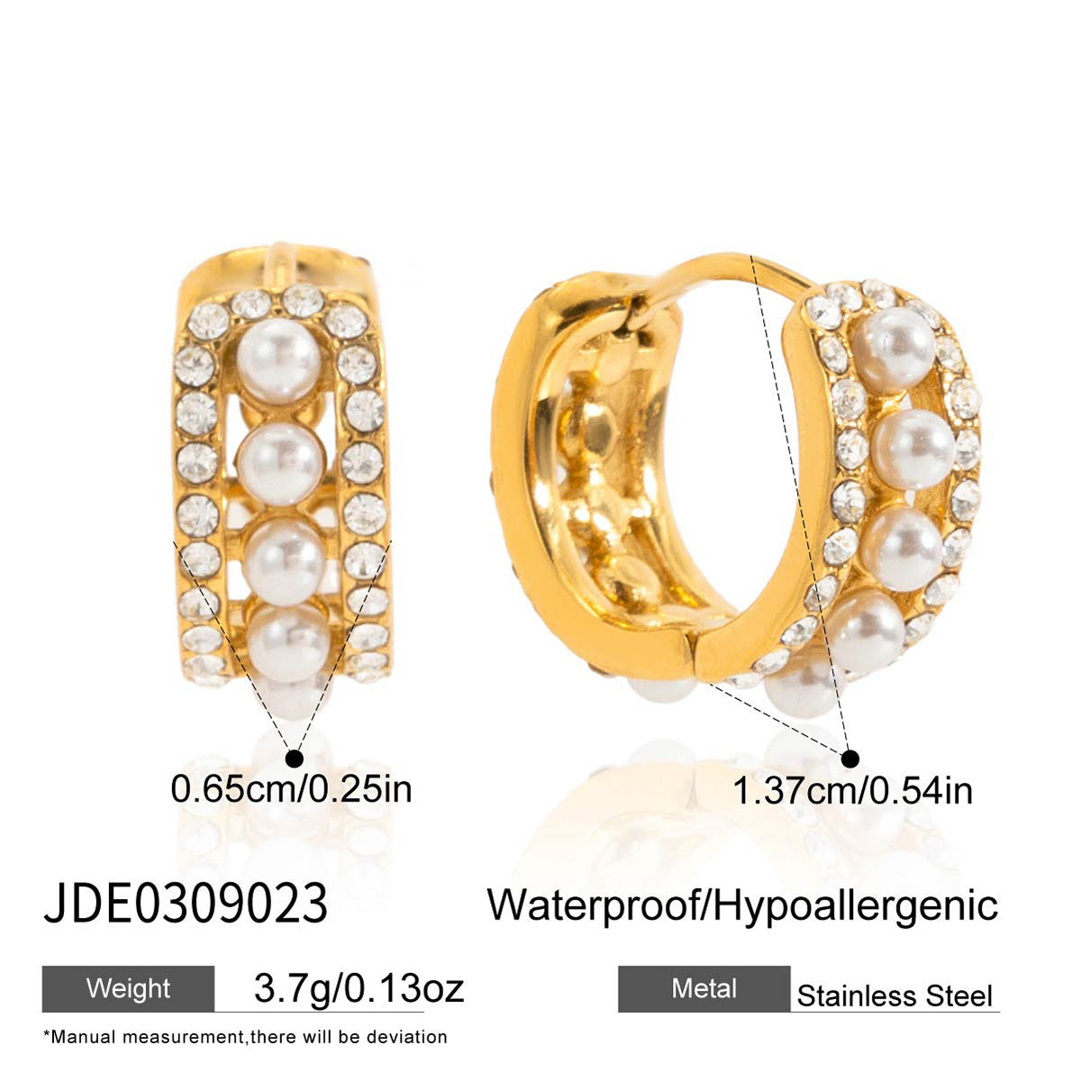 Titanium Steel Pearl Earrings