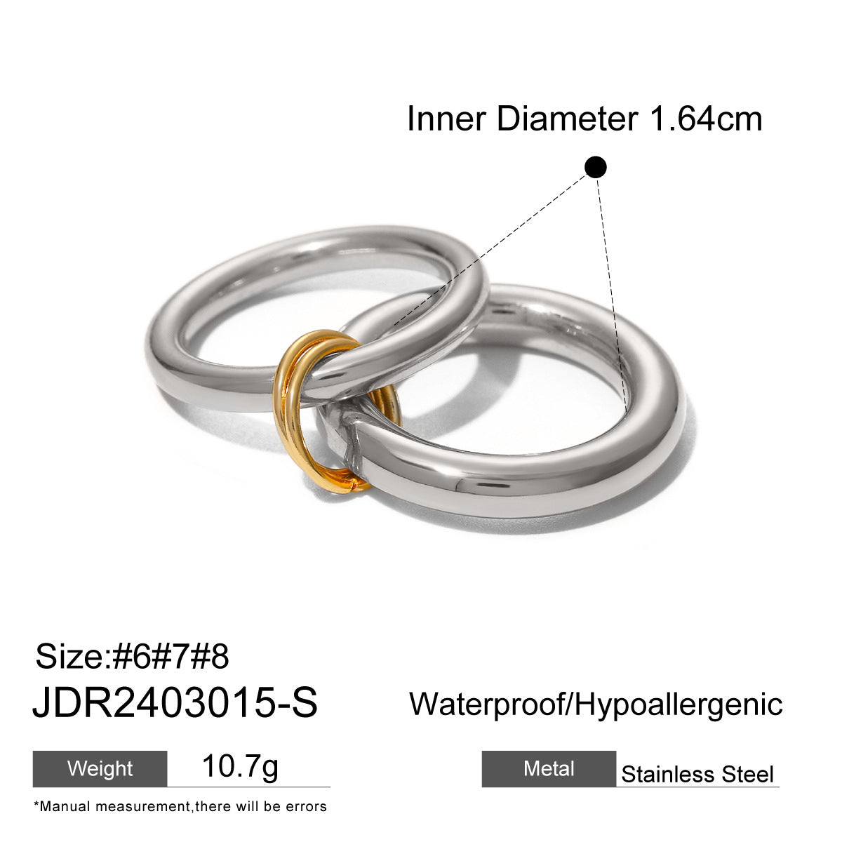 Gold-Tone Multi-Ring Set – Pearl, Zirconia, Stackable Fashion Rings for Women