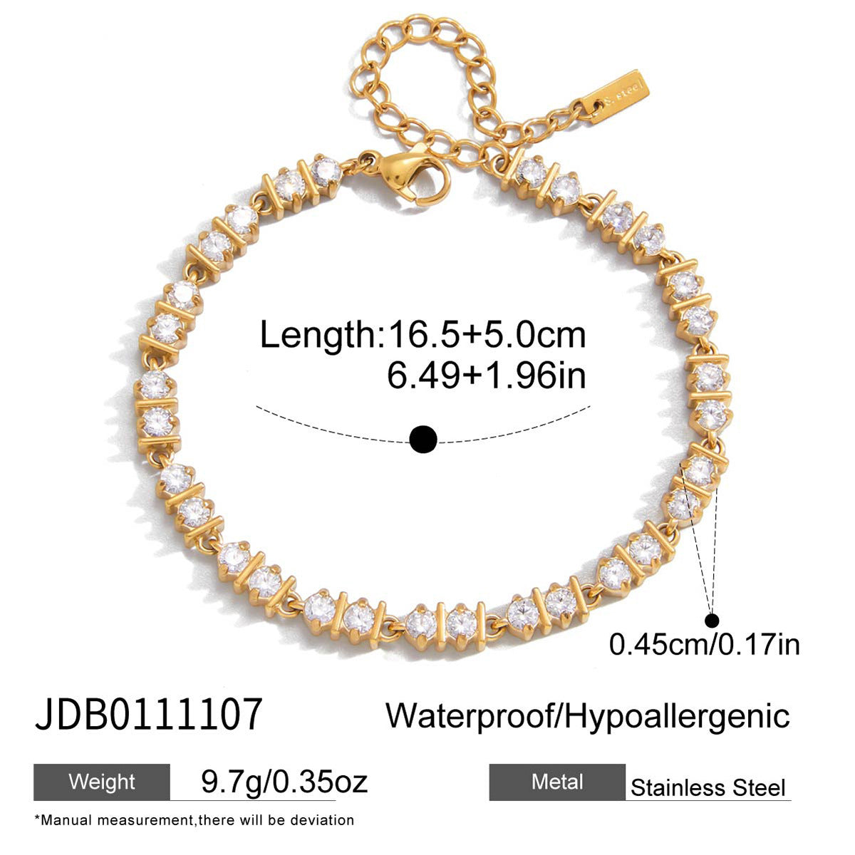 Gold Layered Chain Bracelet Set – Crystal Heart Pendant Bracelet for Women