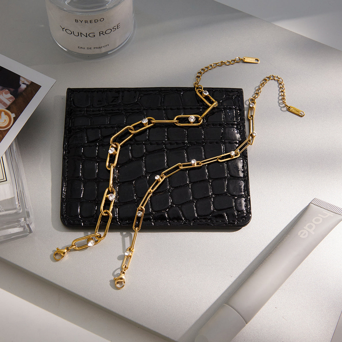 Stackable Gold - Tone Bracelets with Crystals