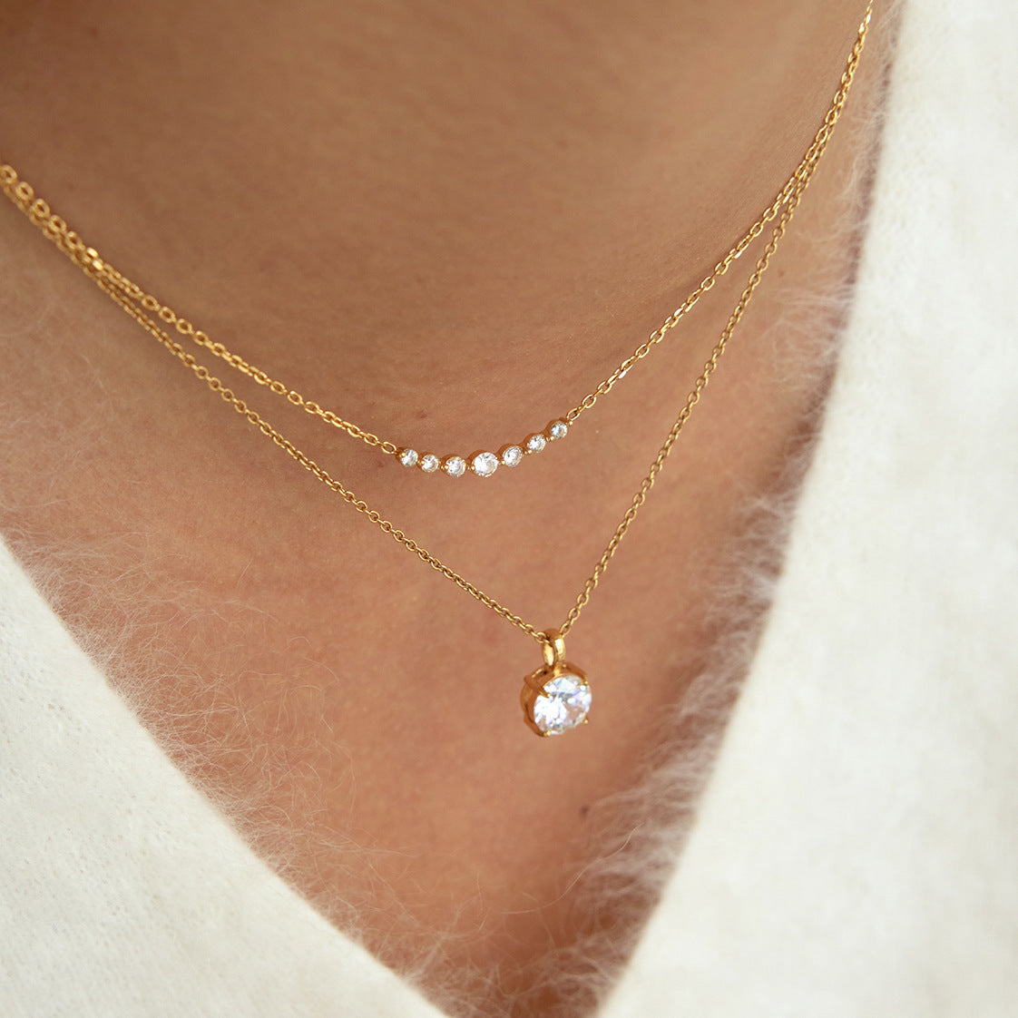 Layered Diamond- Accented Necklaces Set