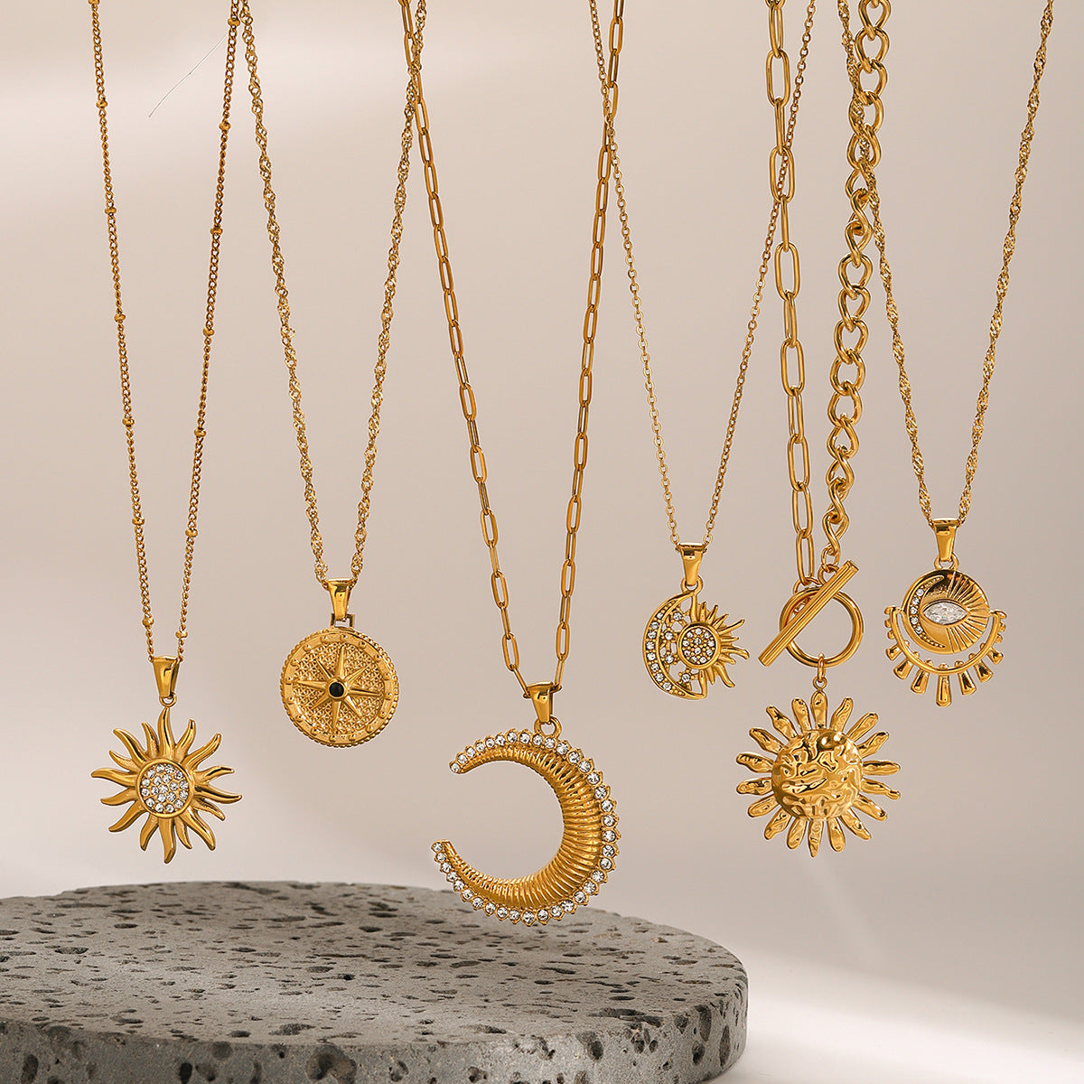 Stainless Steel Eight-Pointed Star Necklace