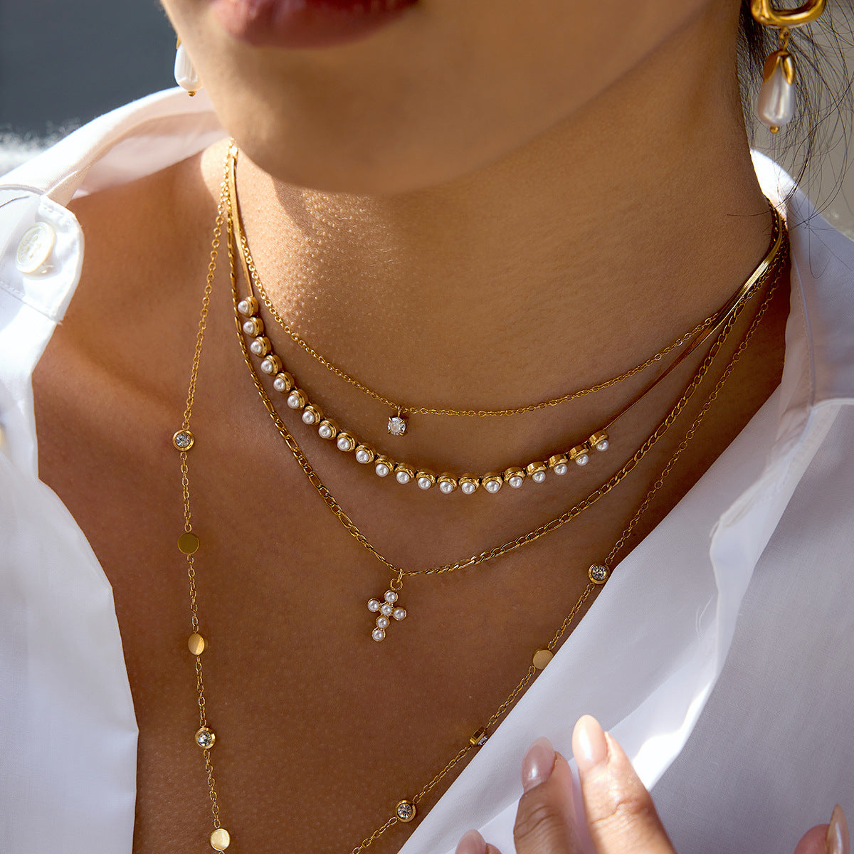 Multi - Layered Necklaces with Pearl - Charming Stackable Jewelry