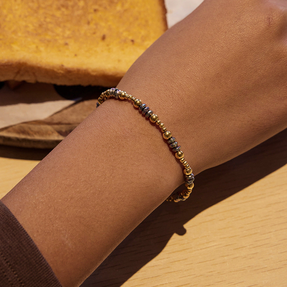 Vintage Gold Layered Bracelet Set – Water Drop, Star & Bead Chains