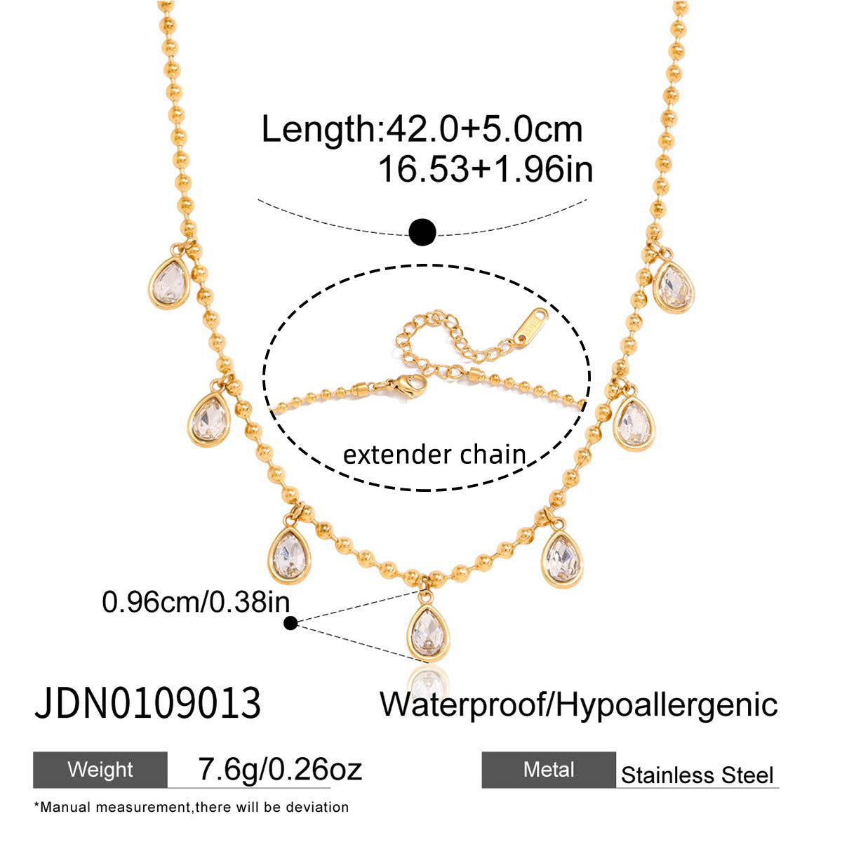 Dainty Gold - Filled Choker Necklace with Sparkling Cubic Zirconia Pendants