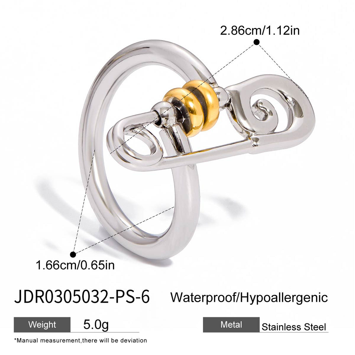 Mixed Metal Layered Ring Set – Industrial Chic Statement Rings for Women