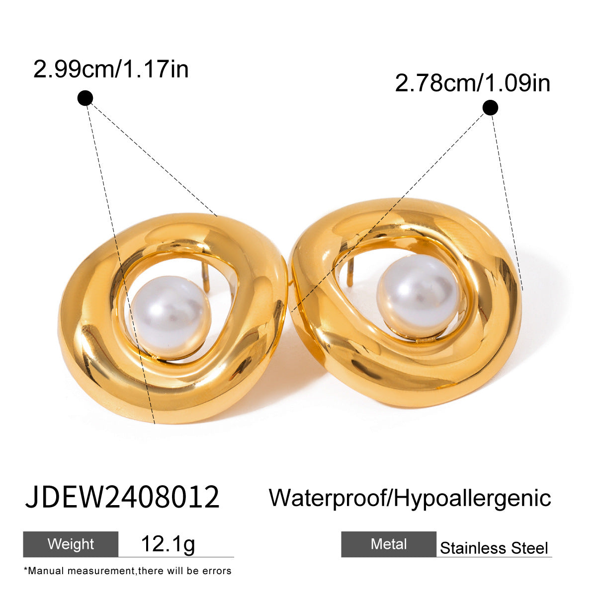 Gold - Plated Hoop Earrings with Dazzling Cubic Zirconia