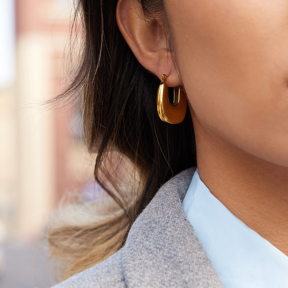 Gold - Plated Hoop Earrings for Women