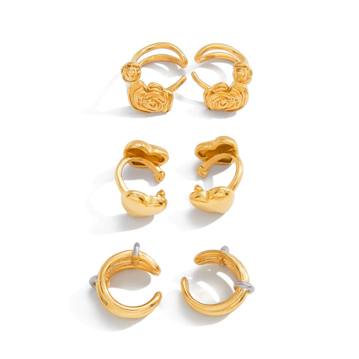 Stainless Steel Heart Earrings for Valentine's Day