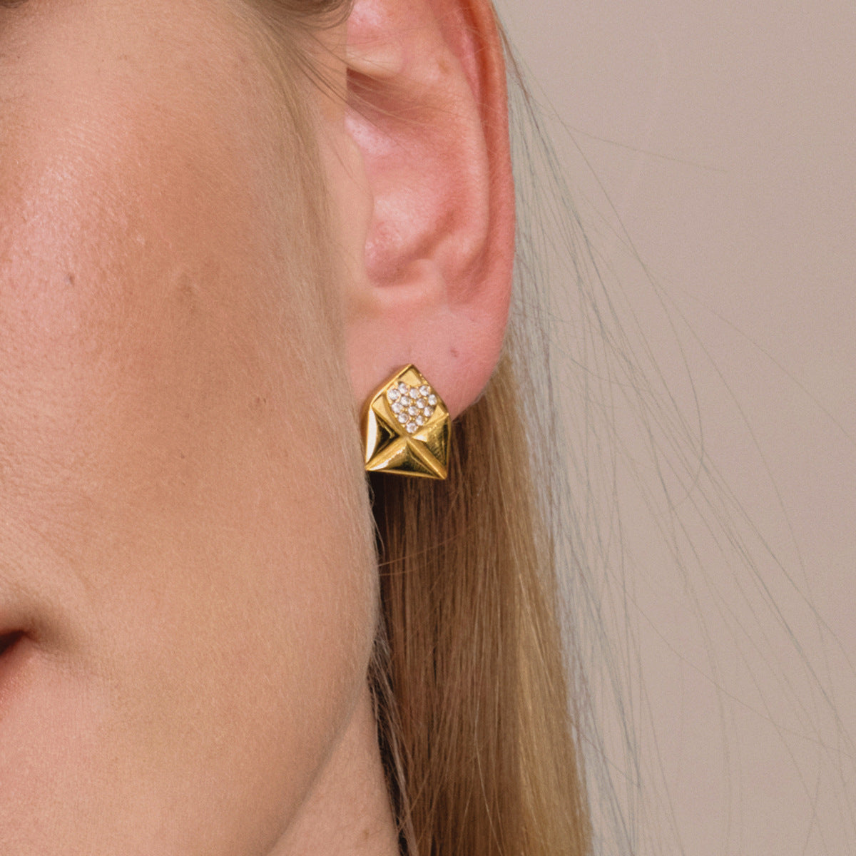 Dainty Gold - Plated Envelope Necklace with Crystal Accent - Delicate Chain Jewelry