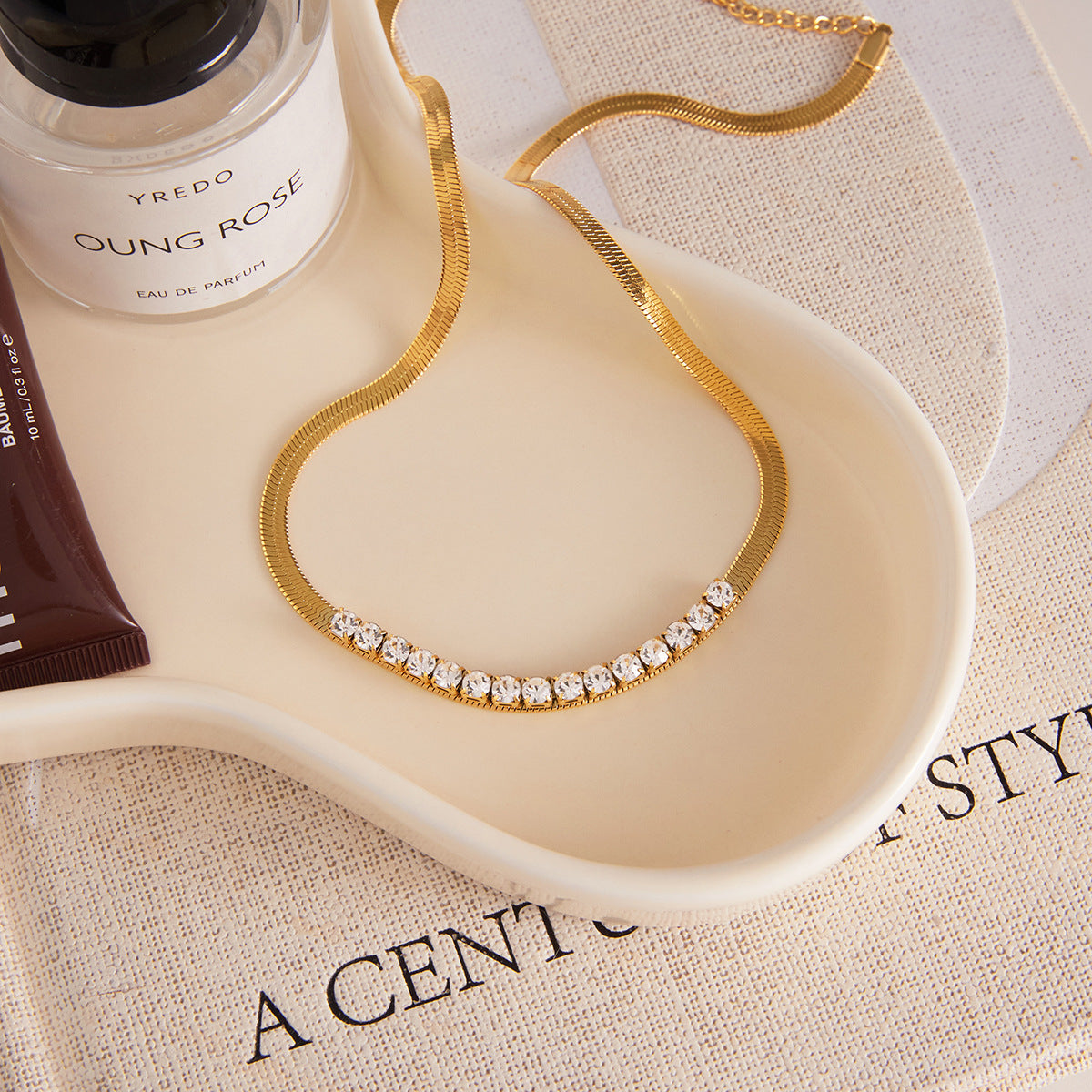 Layered Necklaces with Diamond - Accented Chain and Elephant Pendant