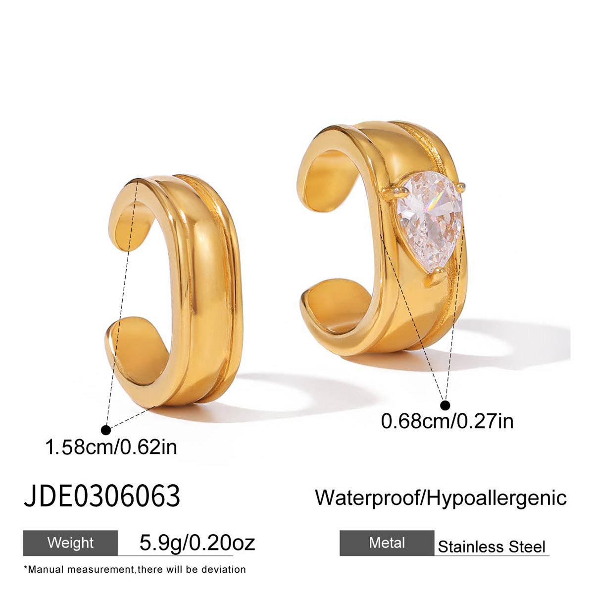 Gold - Plated Hoop Earrings with Dazzling Cubic Zirconia