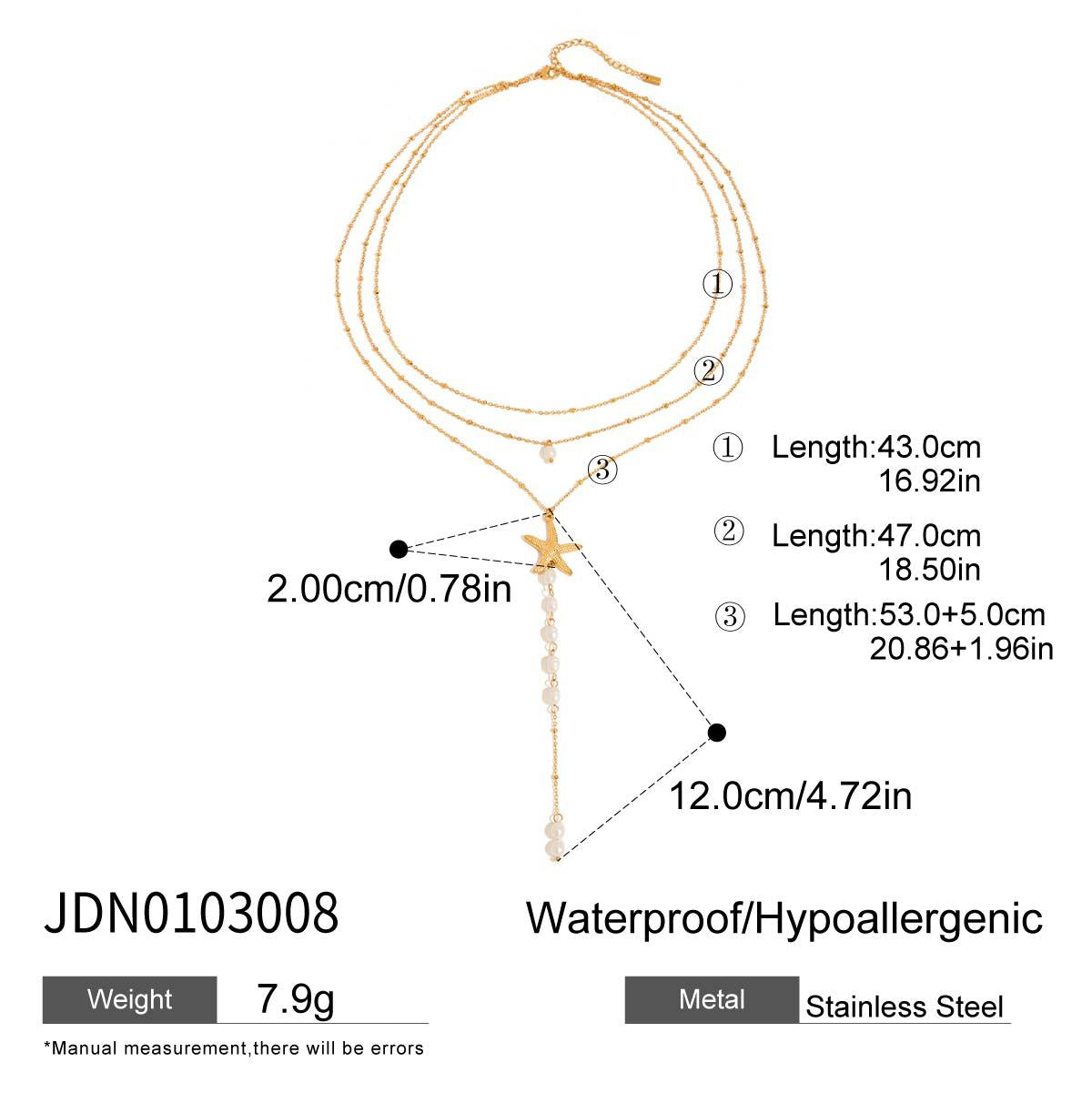 Stainless Steel Pearl Chain Necklace