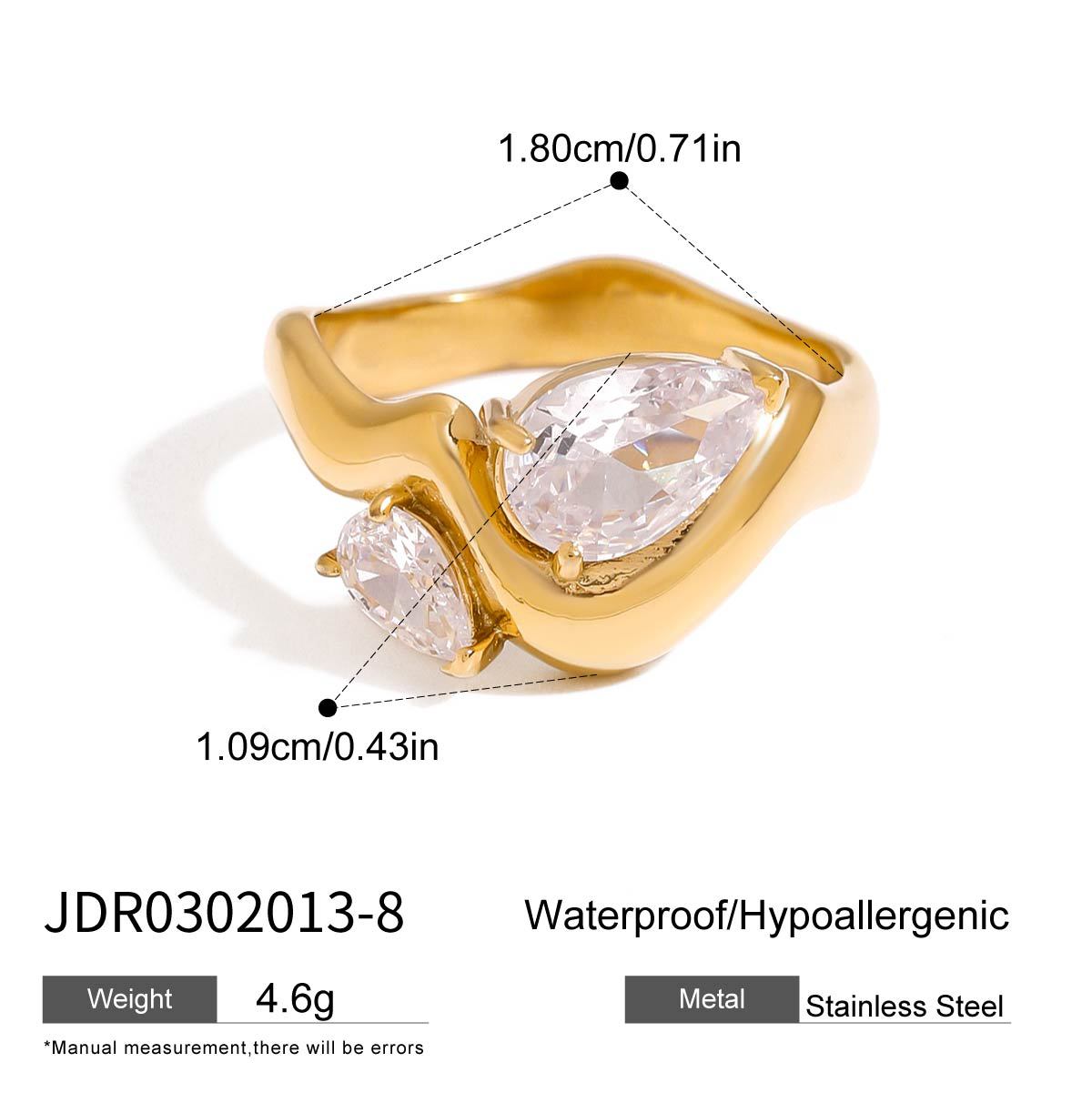 Luxury Ring Set – Twisted Snake, Teardrop Diamond, Pearl, Chain Detail for Women