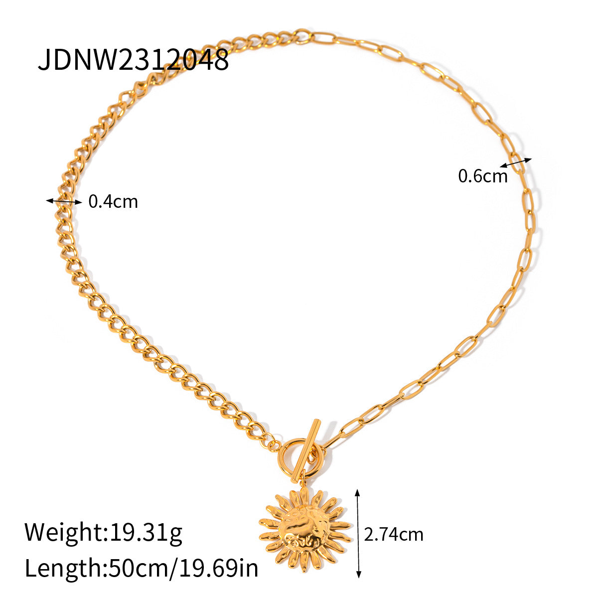 Stainless Steel Eight-Pointed Star Necklace