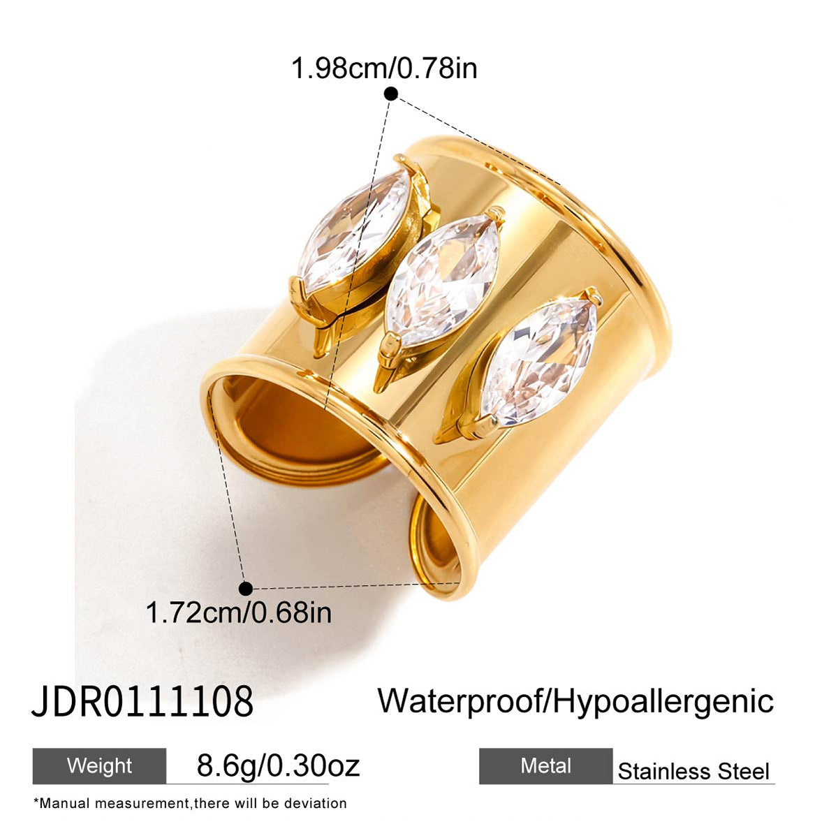 Gold-Tone Stackable Ring Set – Twisted, Snake, Bow Designs with Crystal Accents