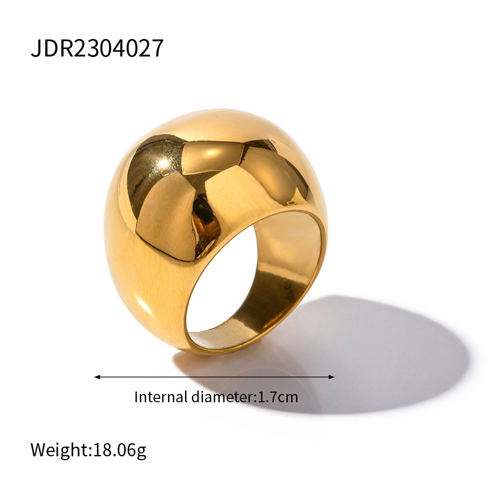 Gold & Silver Stackable Rings – Wide Textured Band, Wave Ring & Geometric Square Ring for Women