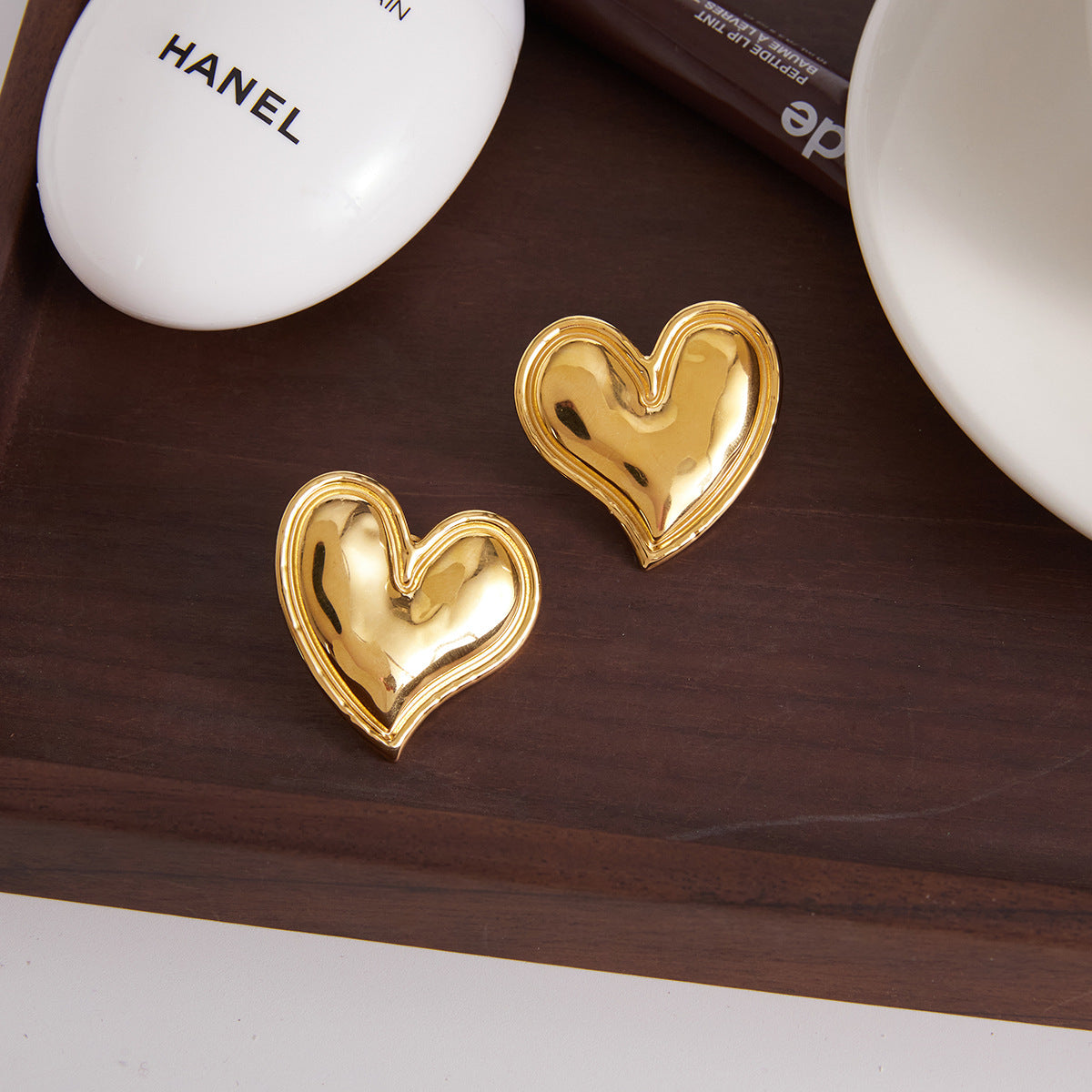 Stainless Steel Heart Stud Earrings