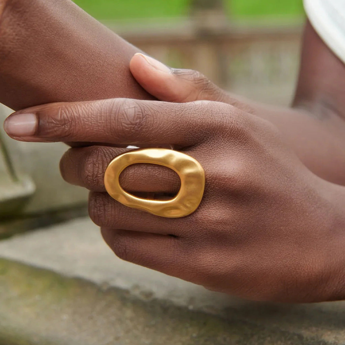 Pearl Cluster Ring & Abstract Spiral Joint Ring Set – Sculptural Statement Rings for Women
