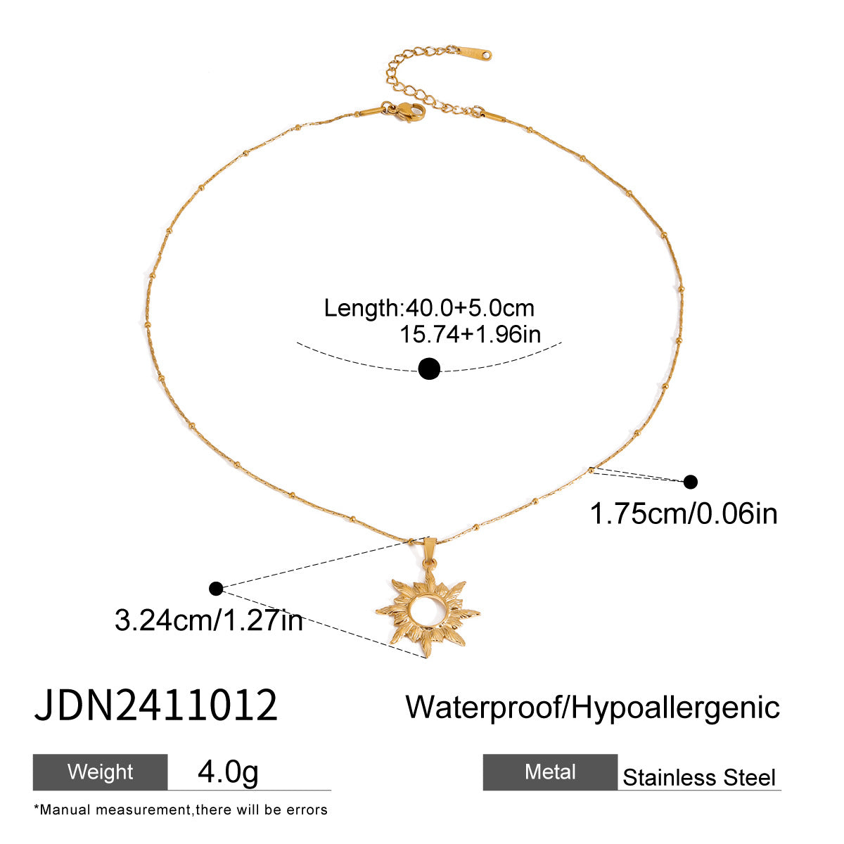 18k Gold Stainless Steel Minimalist Necklace