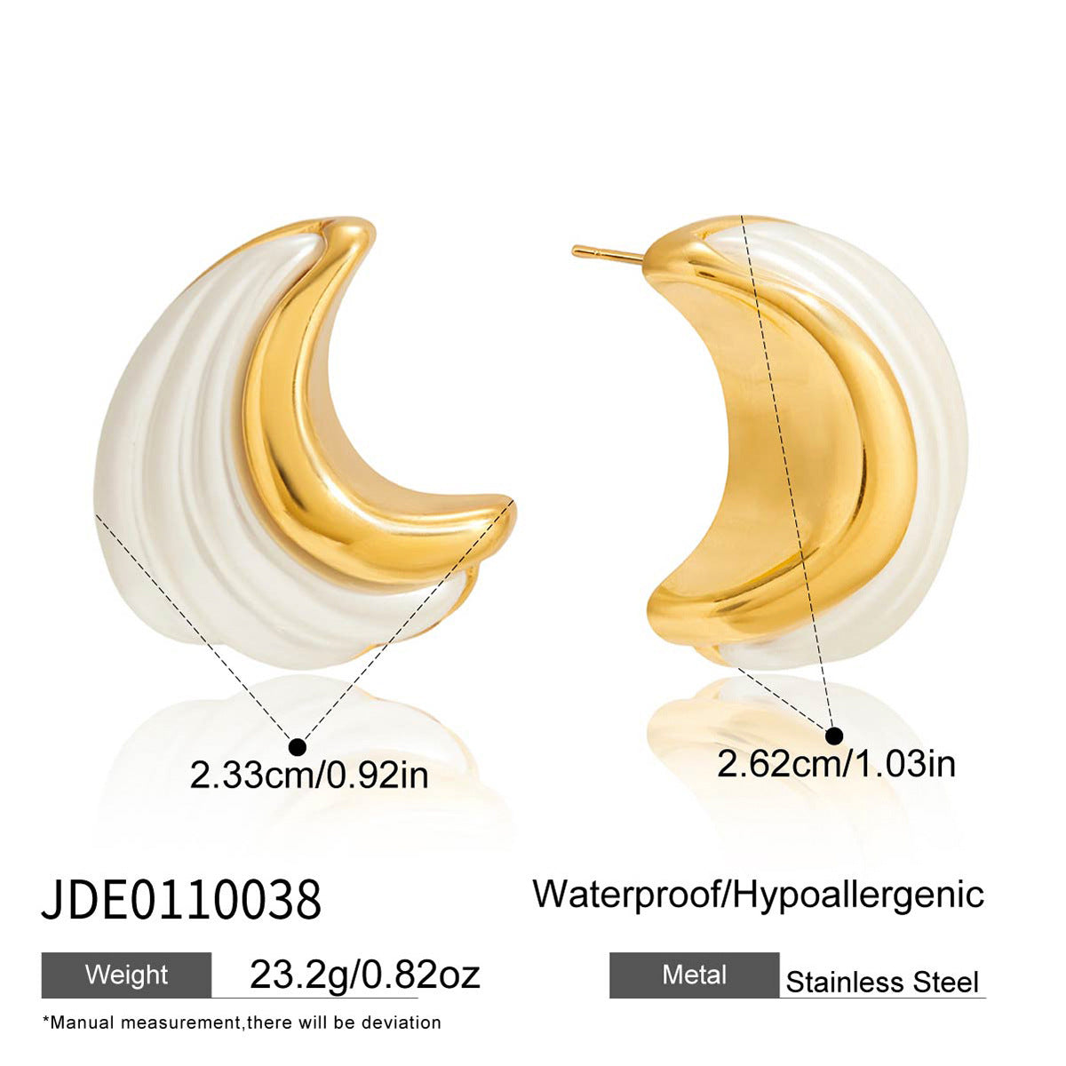 Titanium Steel Resin Pearl Earrings