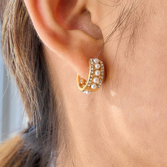 Titanium Steel Pearl Earrings