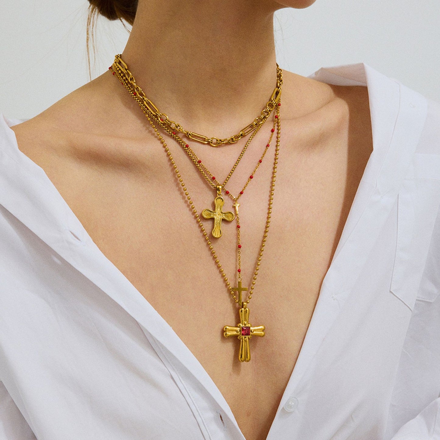 Stainless Steel Cross Pendant Necklace