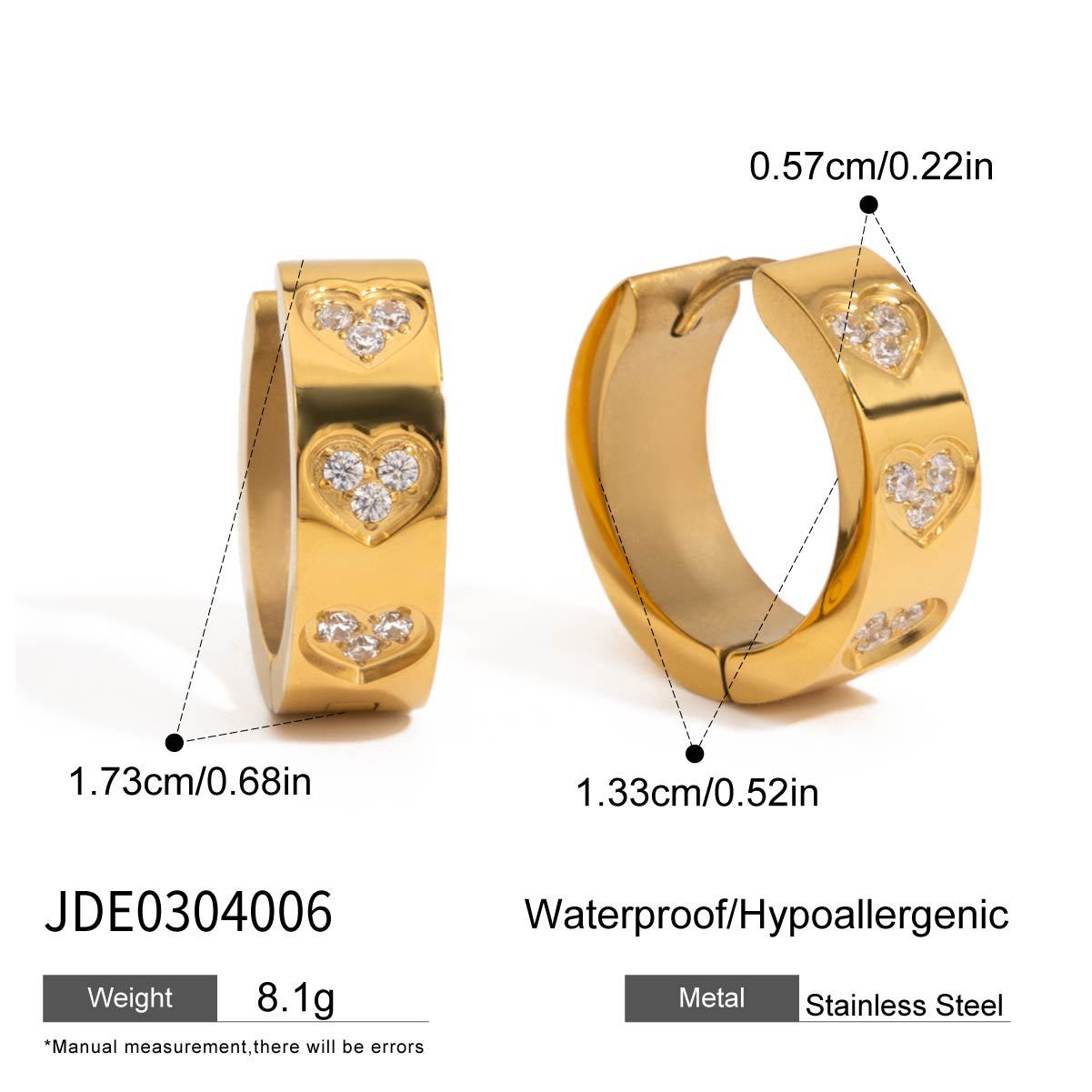 Stainless Steel Heart Earrings